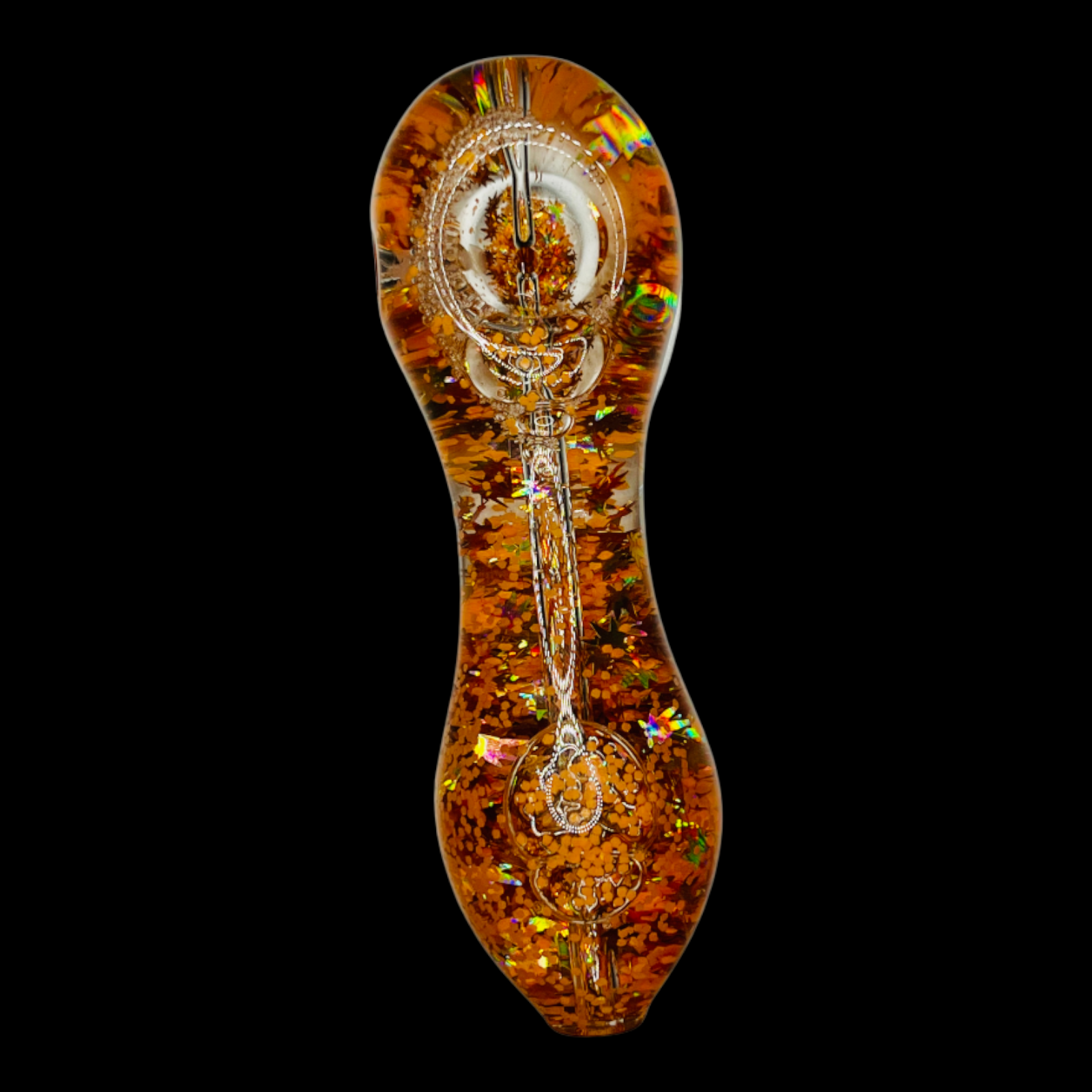 Freezable Glow-in-the-Dark Glass Hand Pipe - 420 Edition Orange