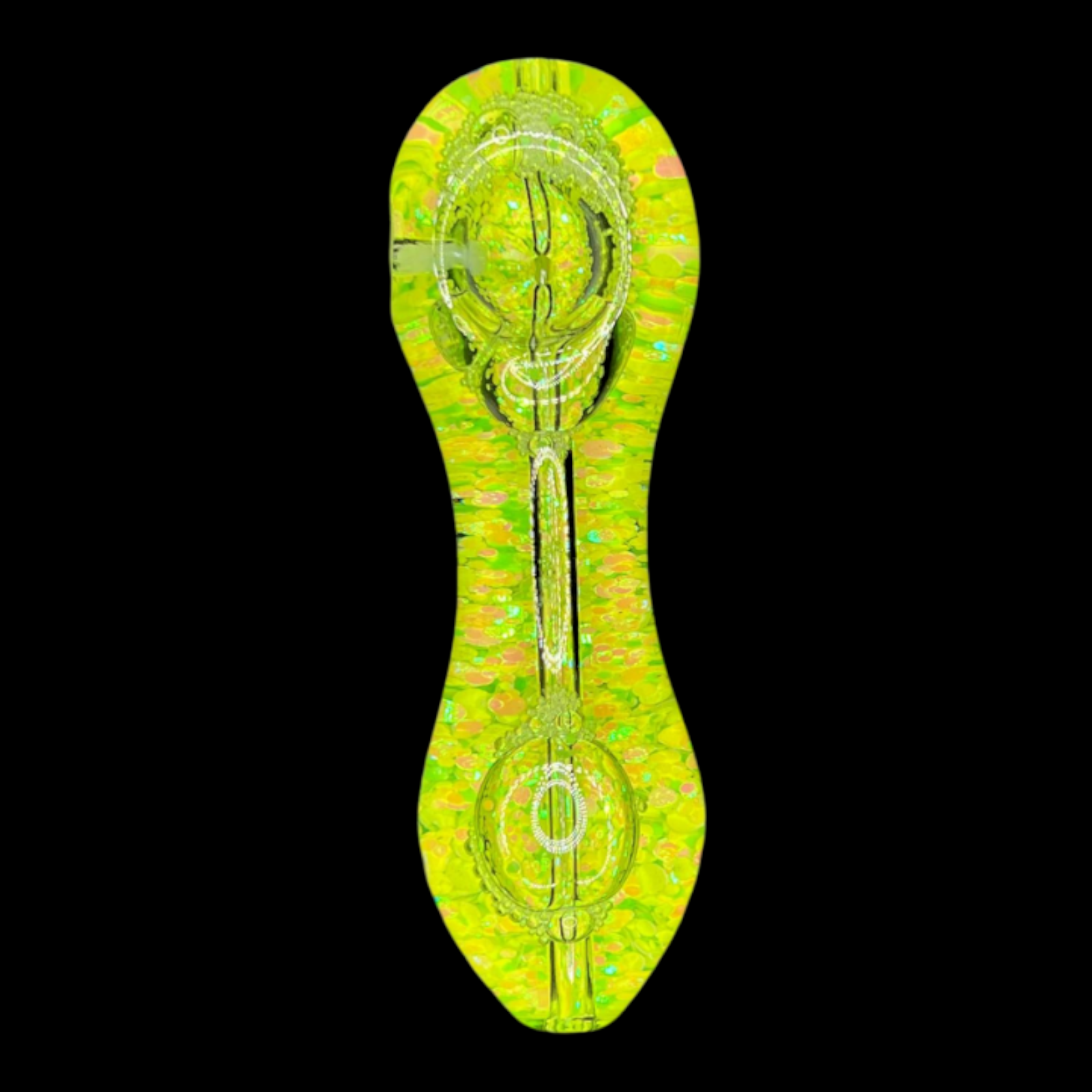 Freezable Glow-in-the-Dark Glass Hand Pipe - Neon Yellow