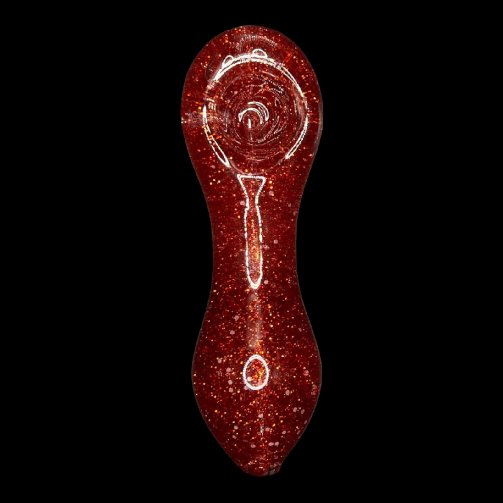Freezable Glow-in-the-Dark Glass Hand Pipe - Deep Red