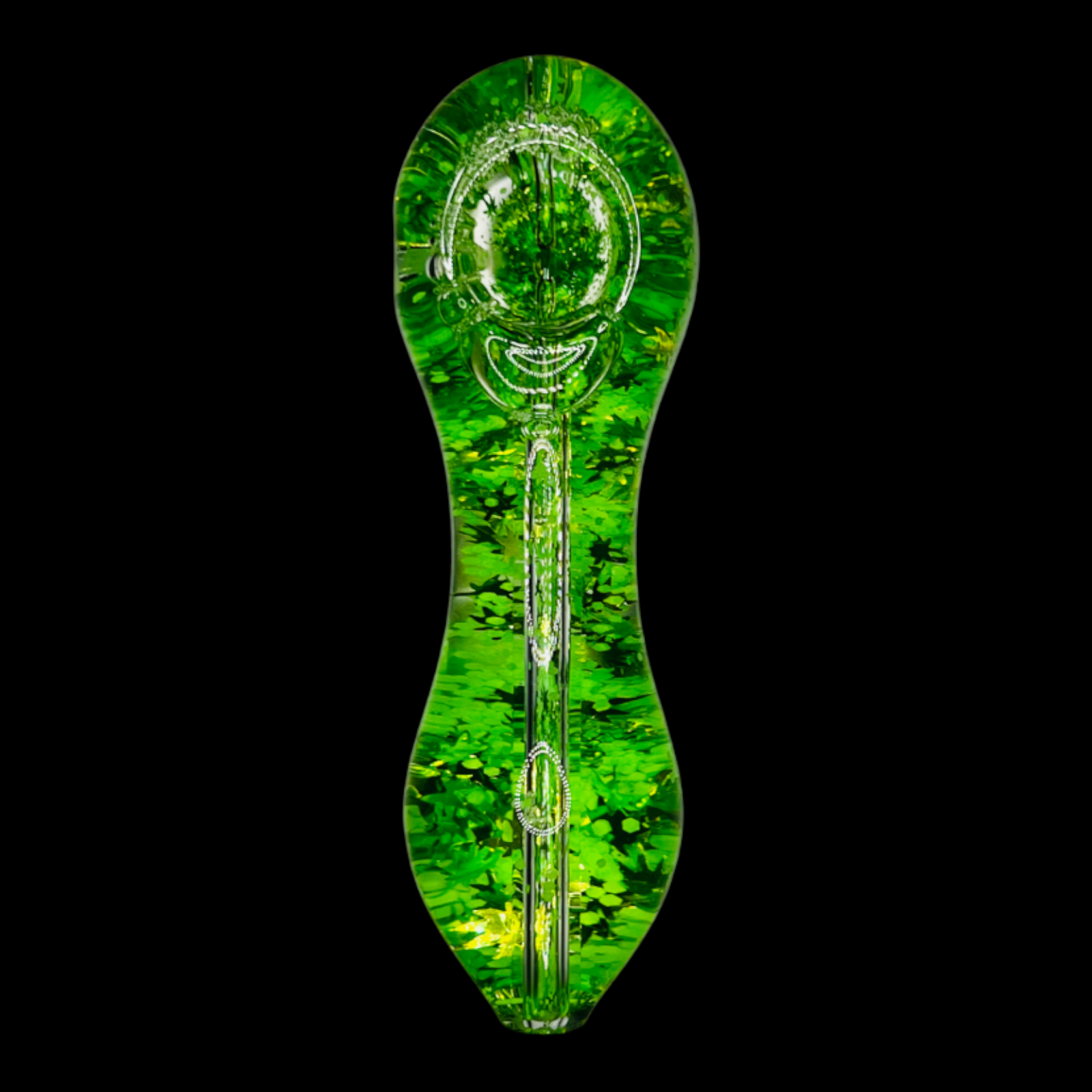 Freezable Glow-in-the-Dark Glass Hand Pipe - 420 Edition Green