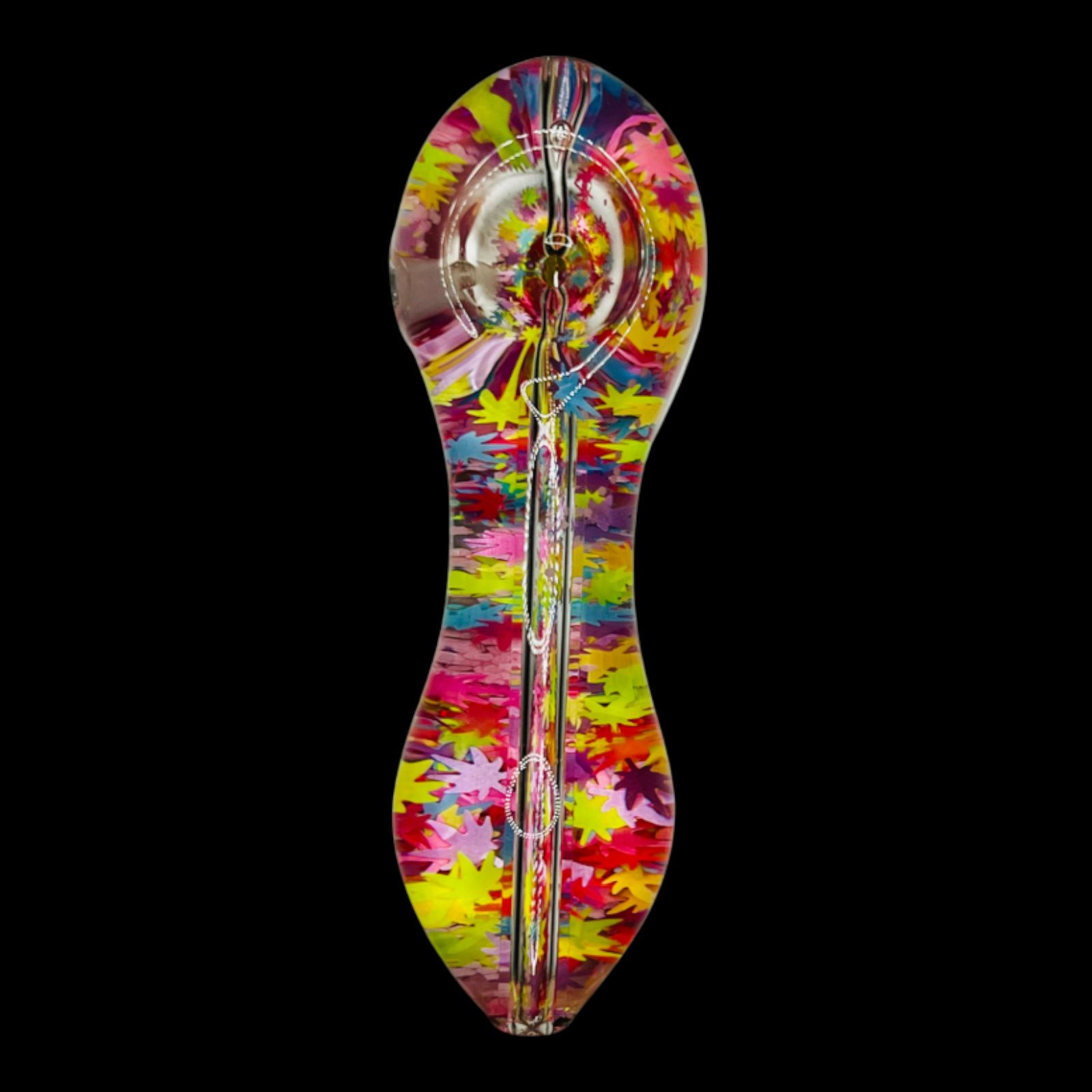 Freezable Glow-in-the-Dark Glass Hand Pipe - 420 Edition Rainbow