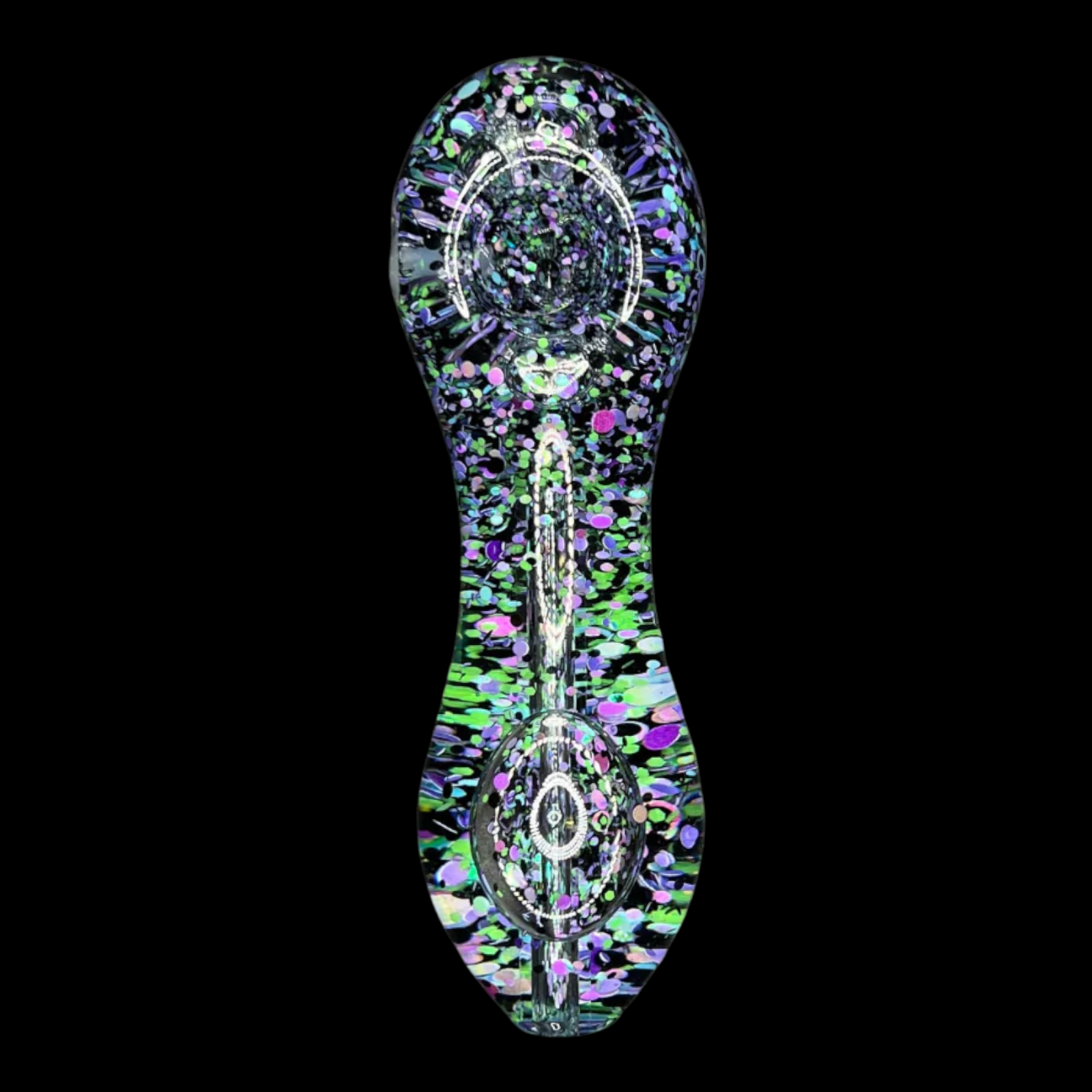 Freezable Glow-in-the-Dark Glass Hand Pipe - Exotic Galaxy