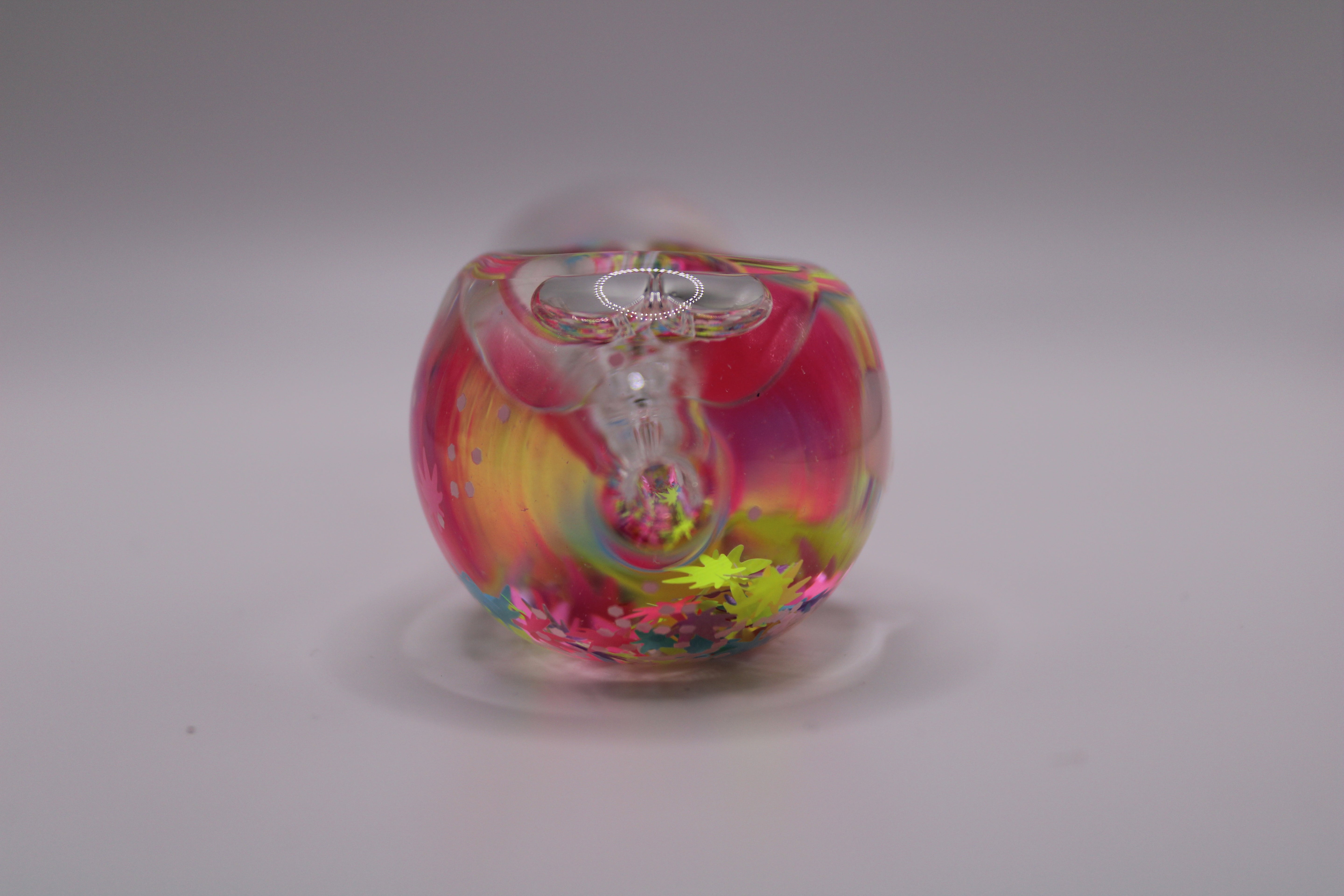 Freezable Glow-in-the-Dark Glass Hand Pipe - 420 Edition Rainbow