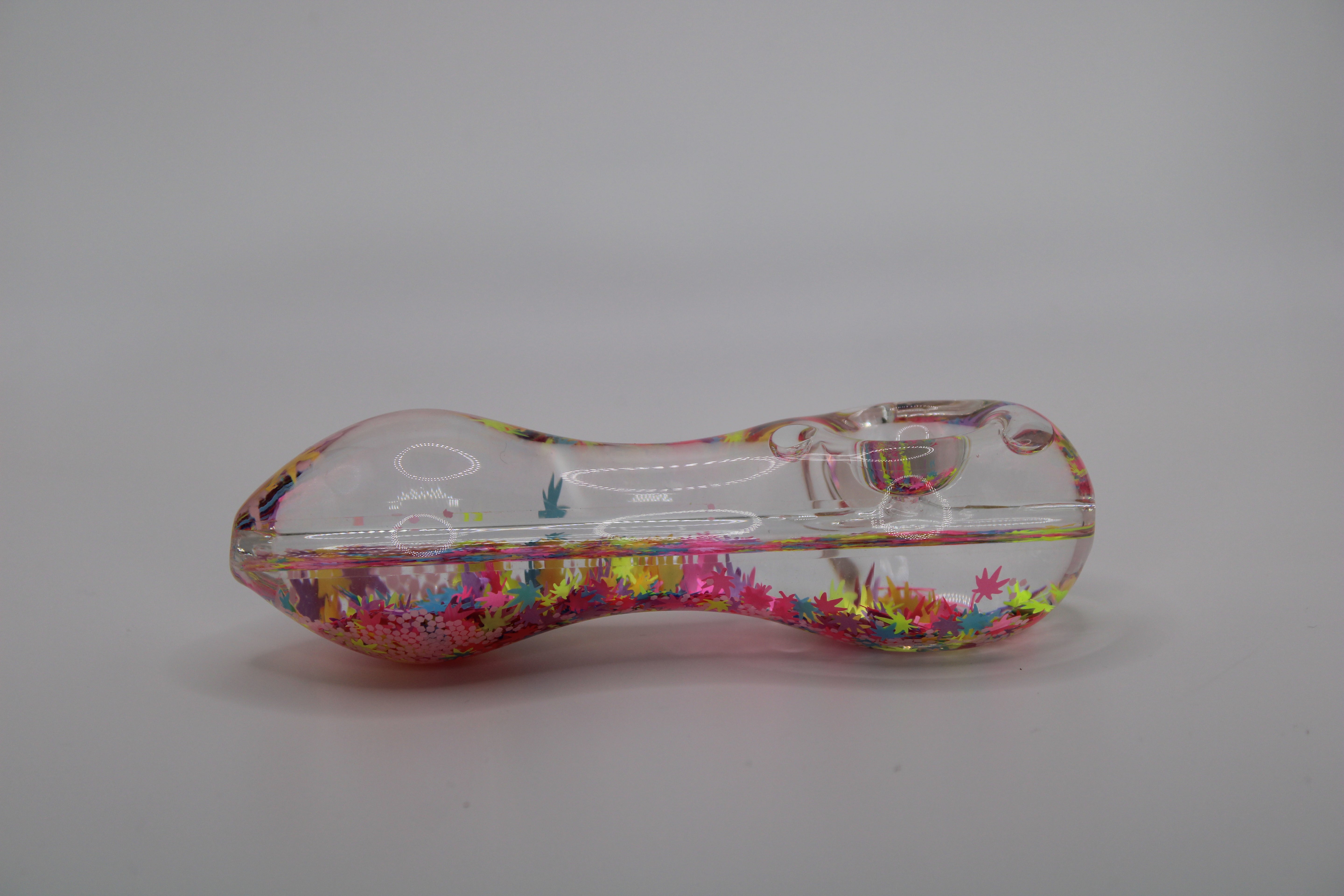 Freezable Glow-in-the-Dark Glass Hand Pipe - 420 Edition Rainbow
