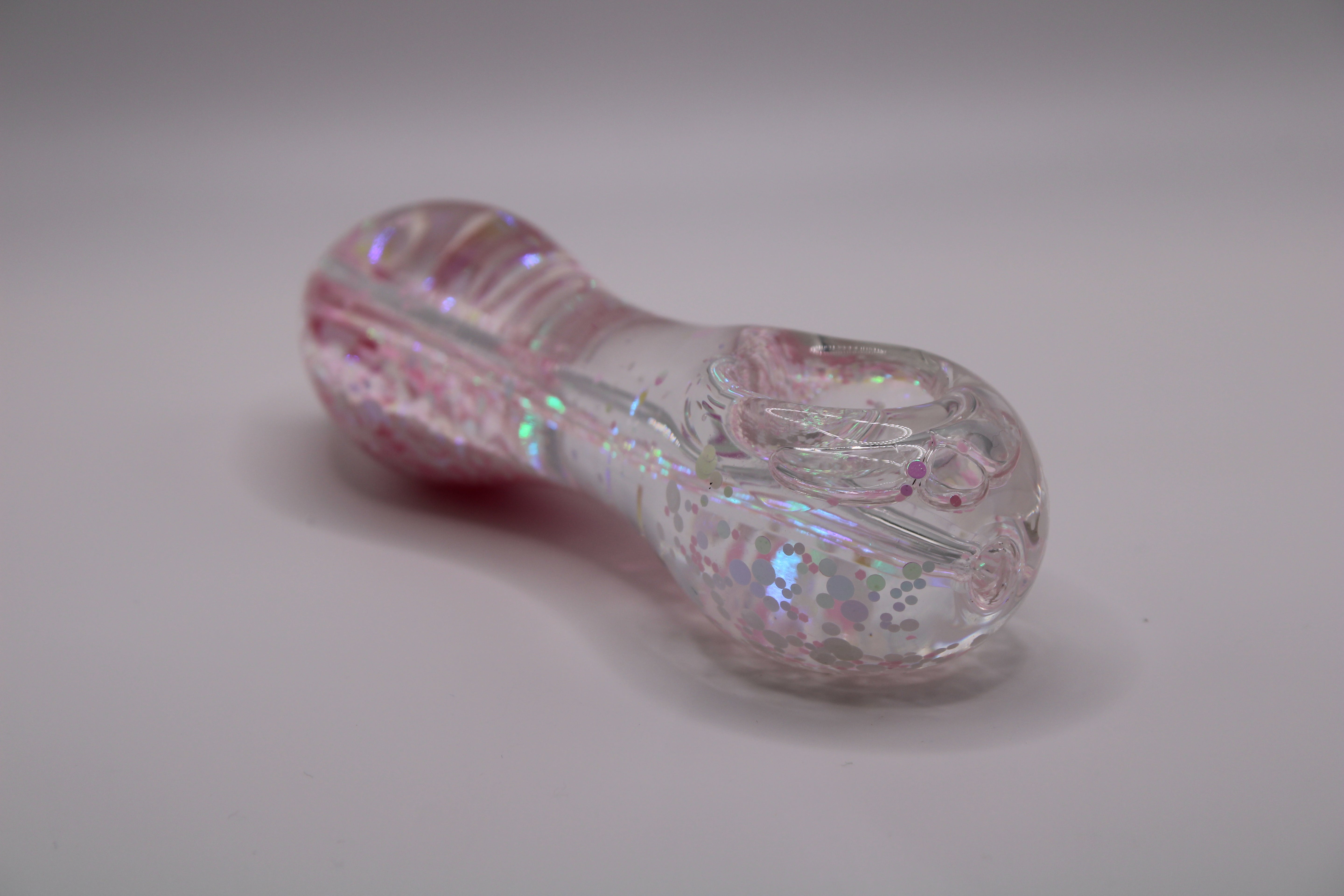 Freezable Glow-in-the-Dark Glass Hand Pipe - Exotic Light Pink