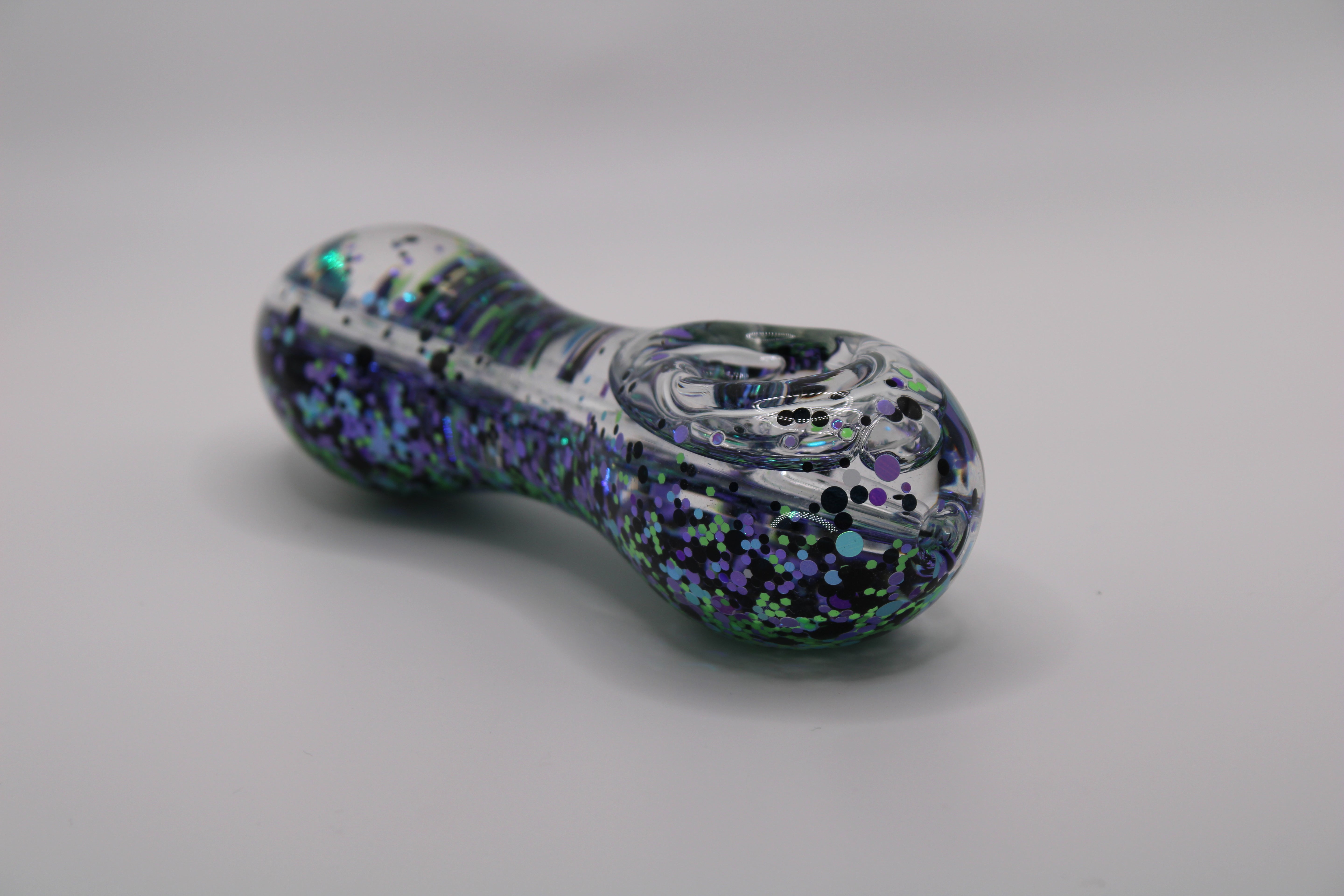 Freezable Glow-in-the-Dark Glass Hand Pipe - Exotic Galaxy