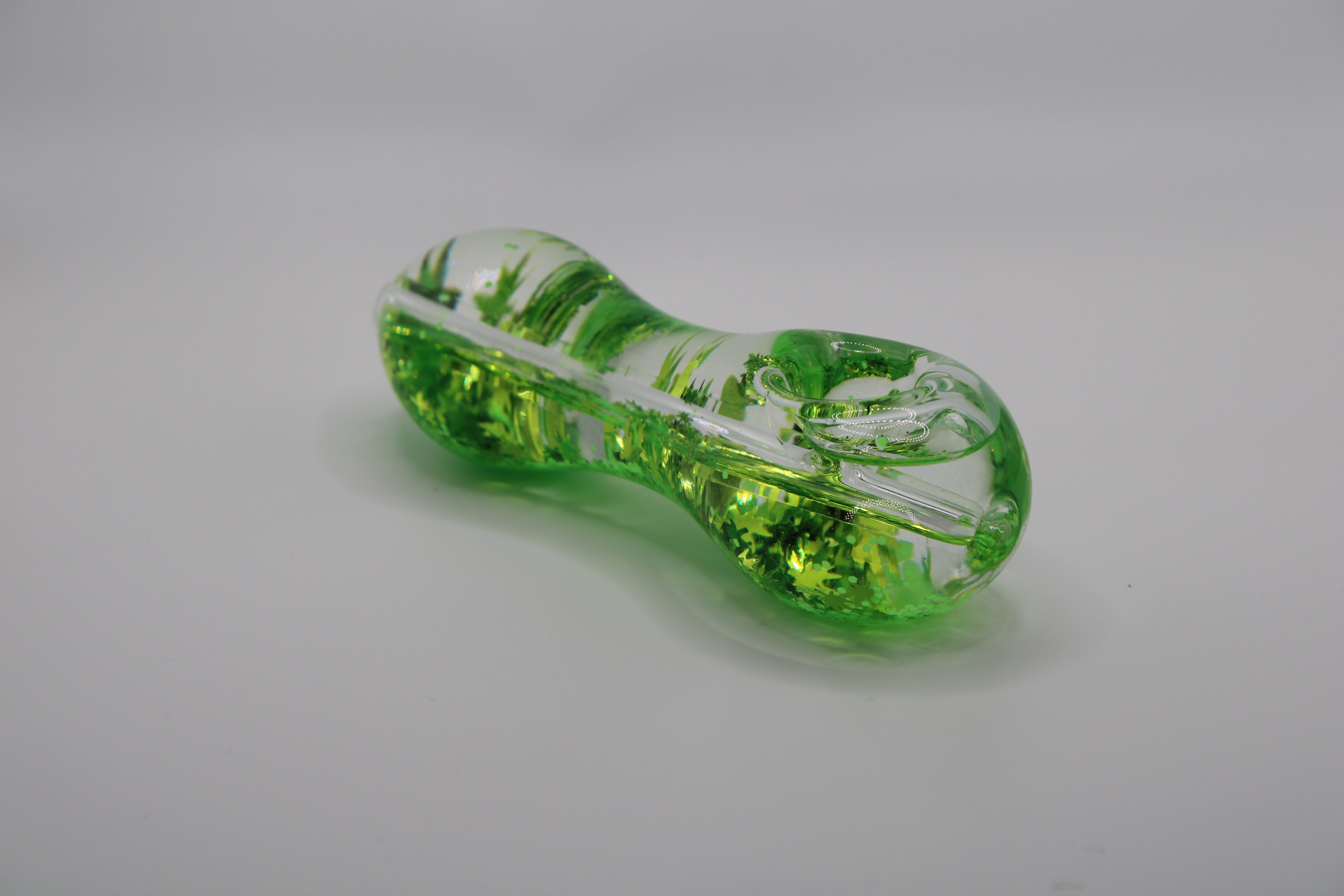 Freezable Glow-in-the-Dark Glass Hand Pipe - St. Patty's Day