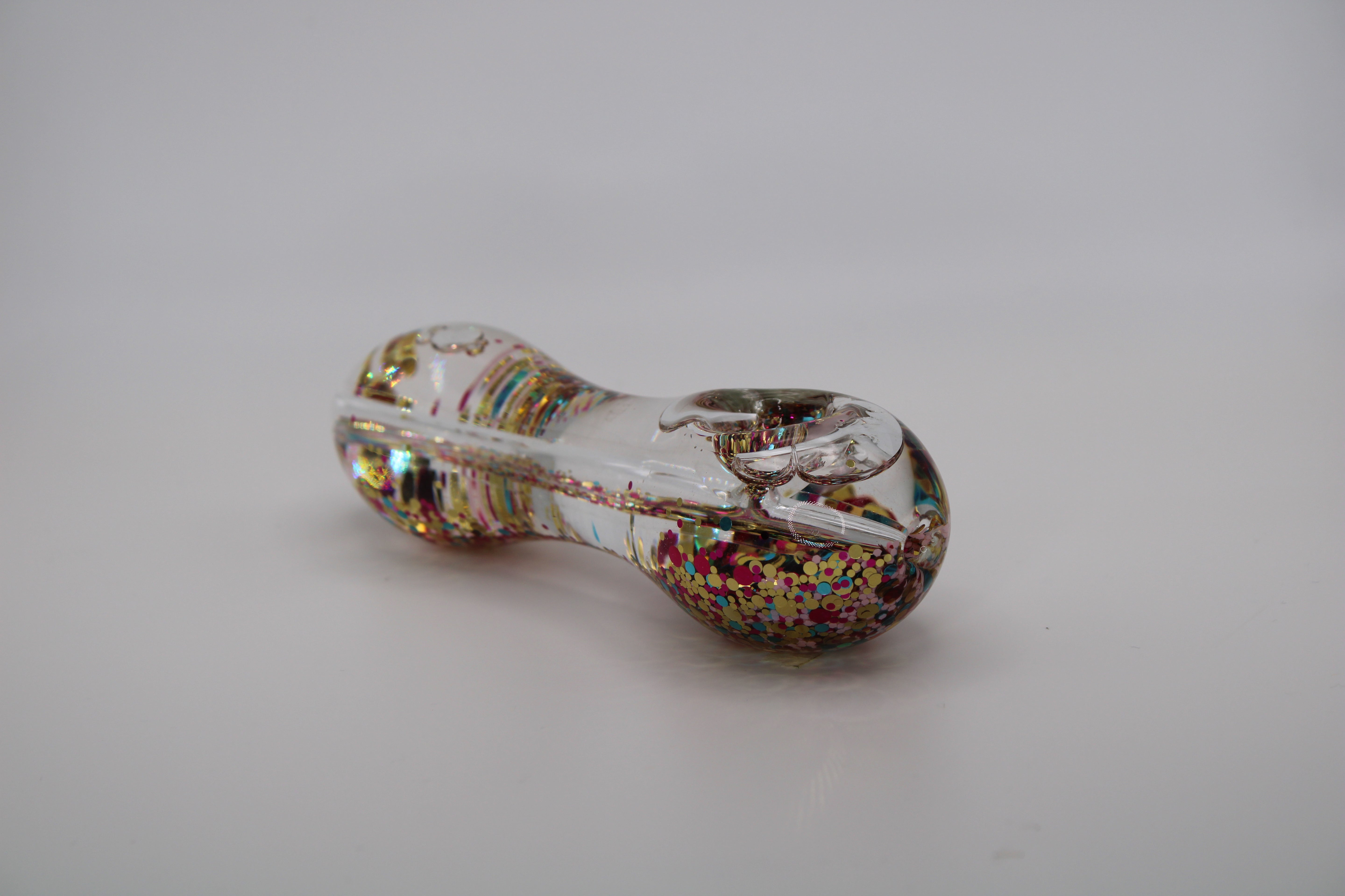 Freezable Glow-in-the-Dark Glass Hand Pipe - Champagne