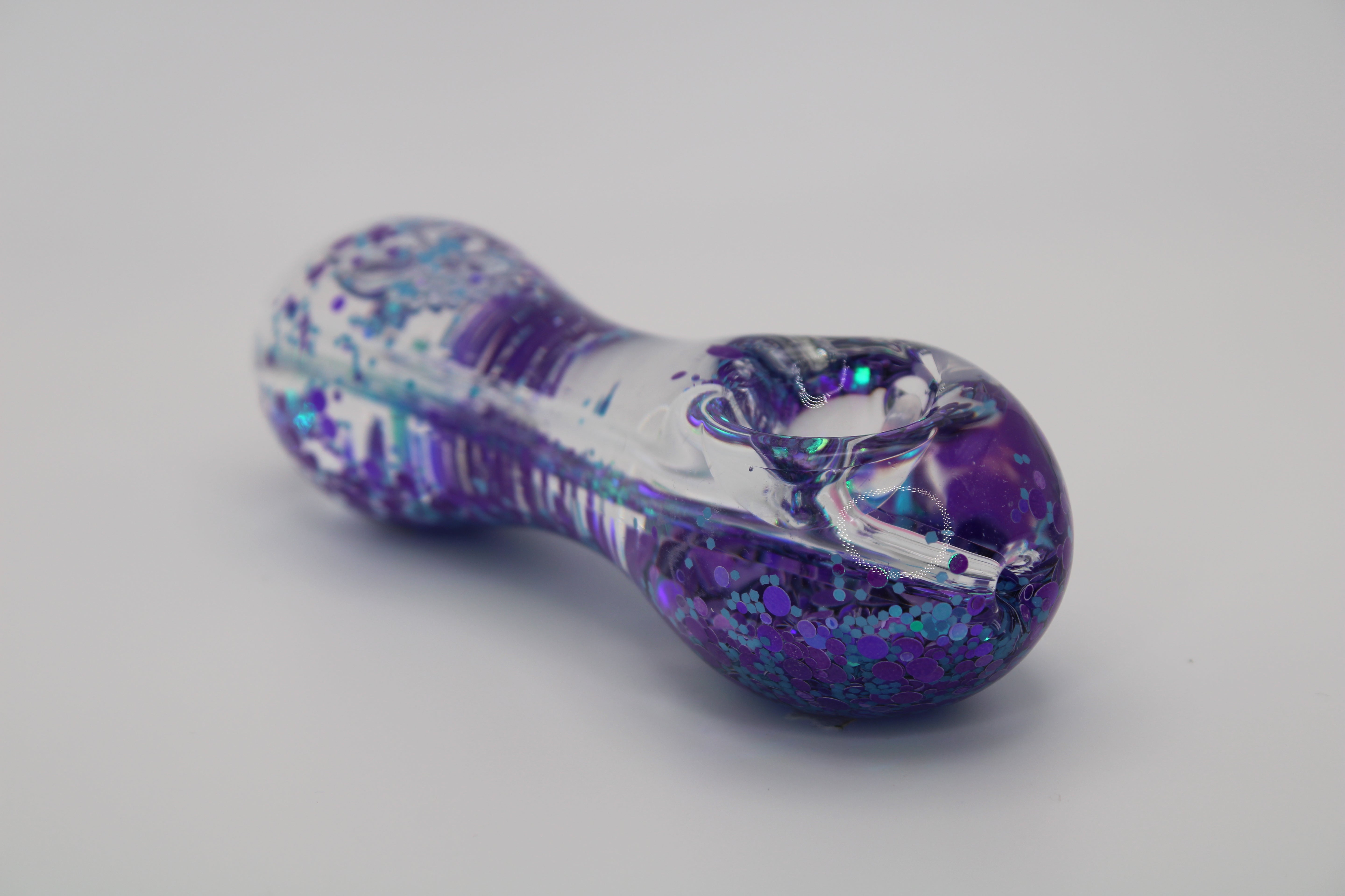 Freezable Glow-in-the-Dark Glass Hand Pipe - Original Blue
