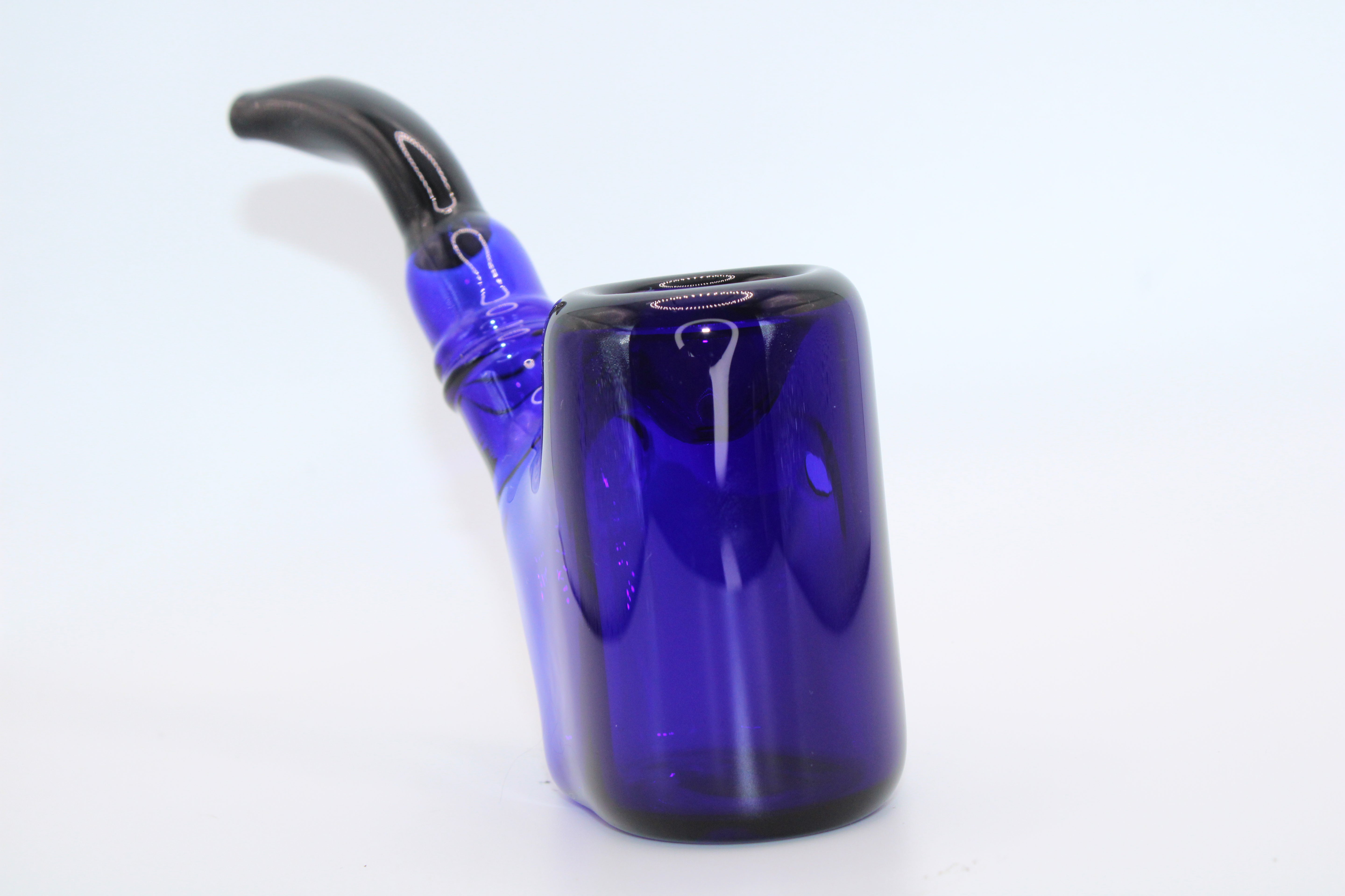 blue and black glass pipe
