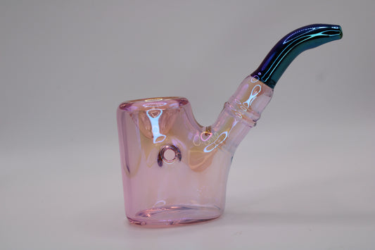 Sherlock Glass Hand Pipe - Electroplated - Pink