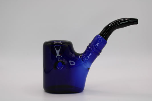 Sherlock Glass Hand Pipe - Blue & Black
