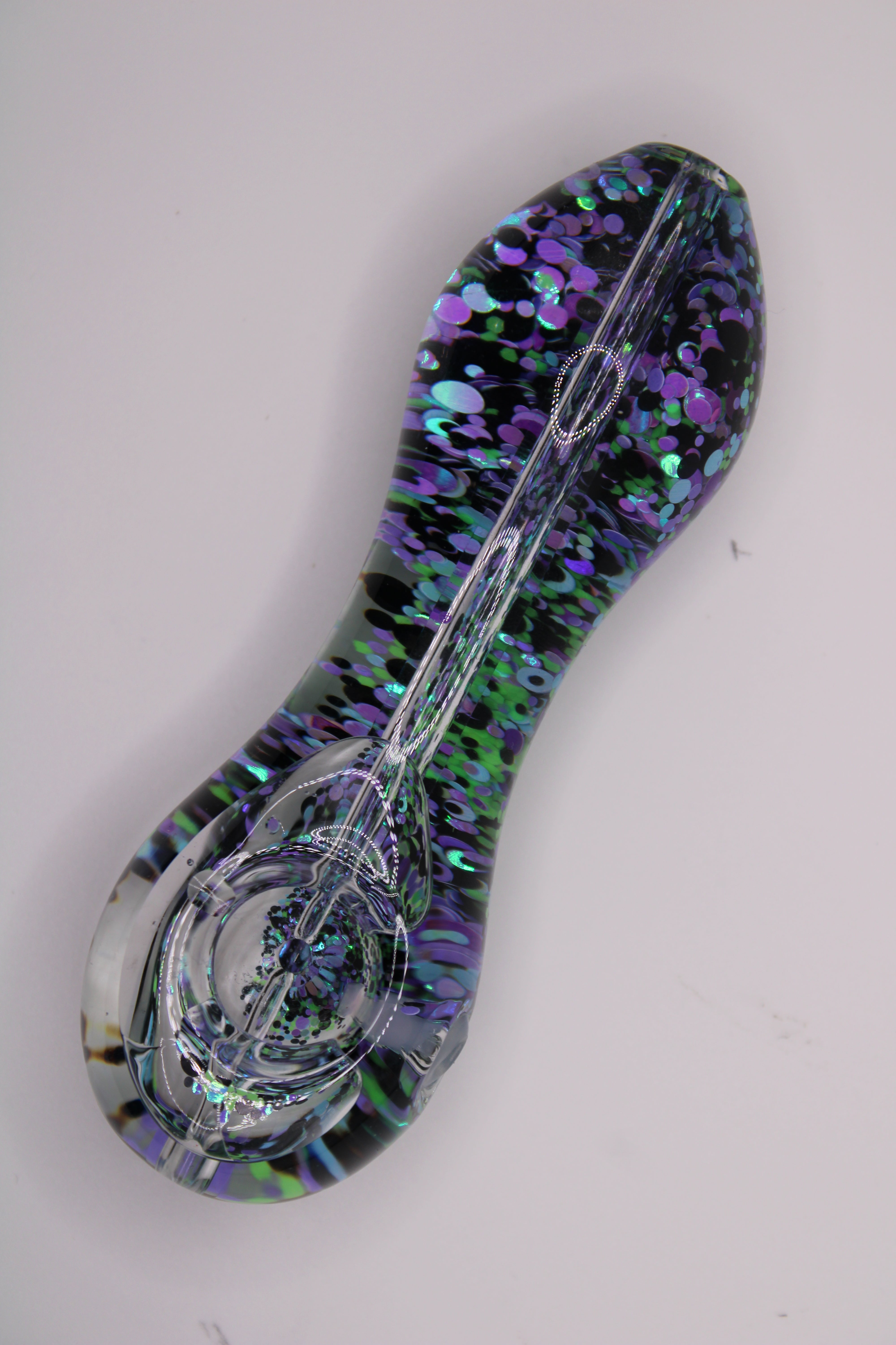 Freezable Glow-in-the-Dark Glass Hand Pipe - Exotic Galaxy