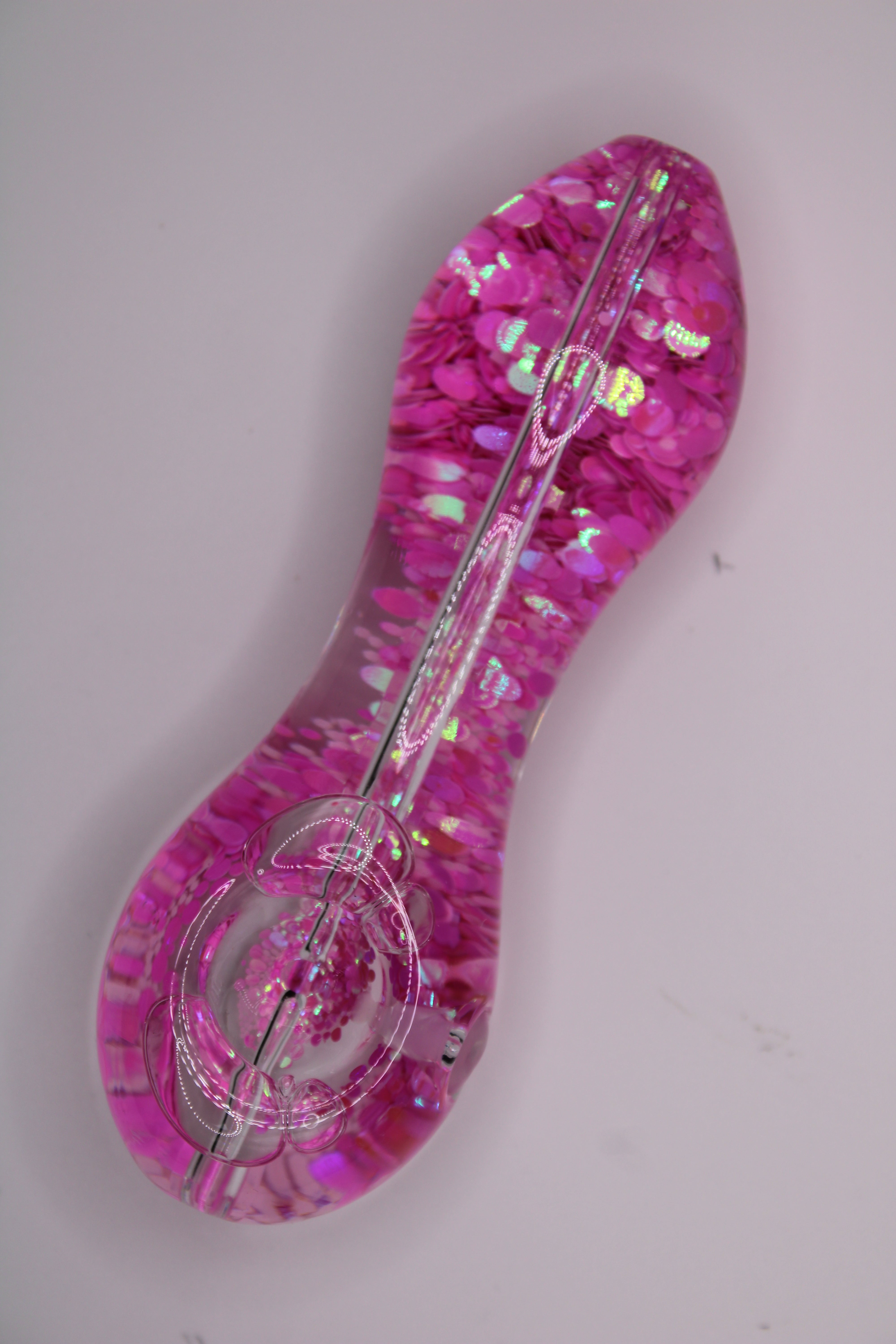 Freezable Glow-in-the-Dark Glass Hand Pipe - Exotic Pink