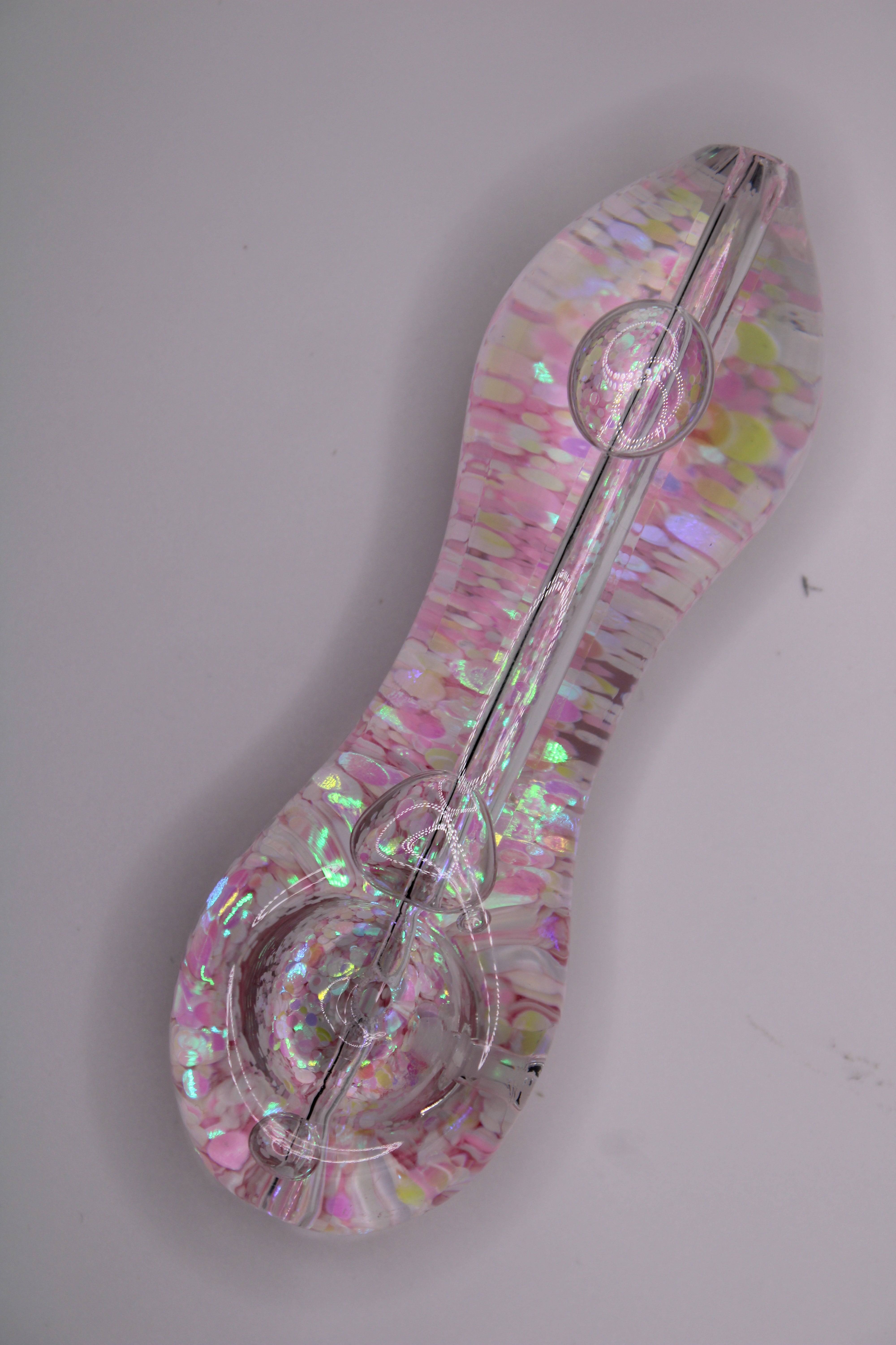 Freezable Glow-in-the-Dark Glass Hand Pipe - Exotic Light Pink