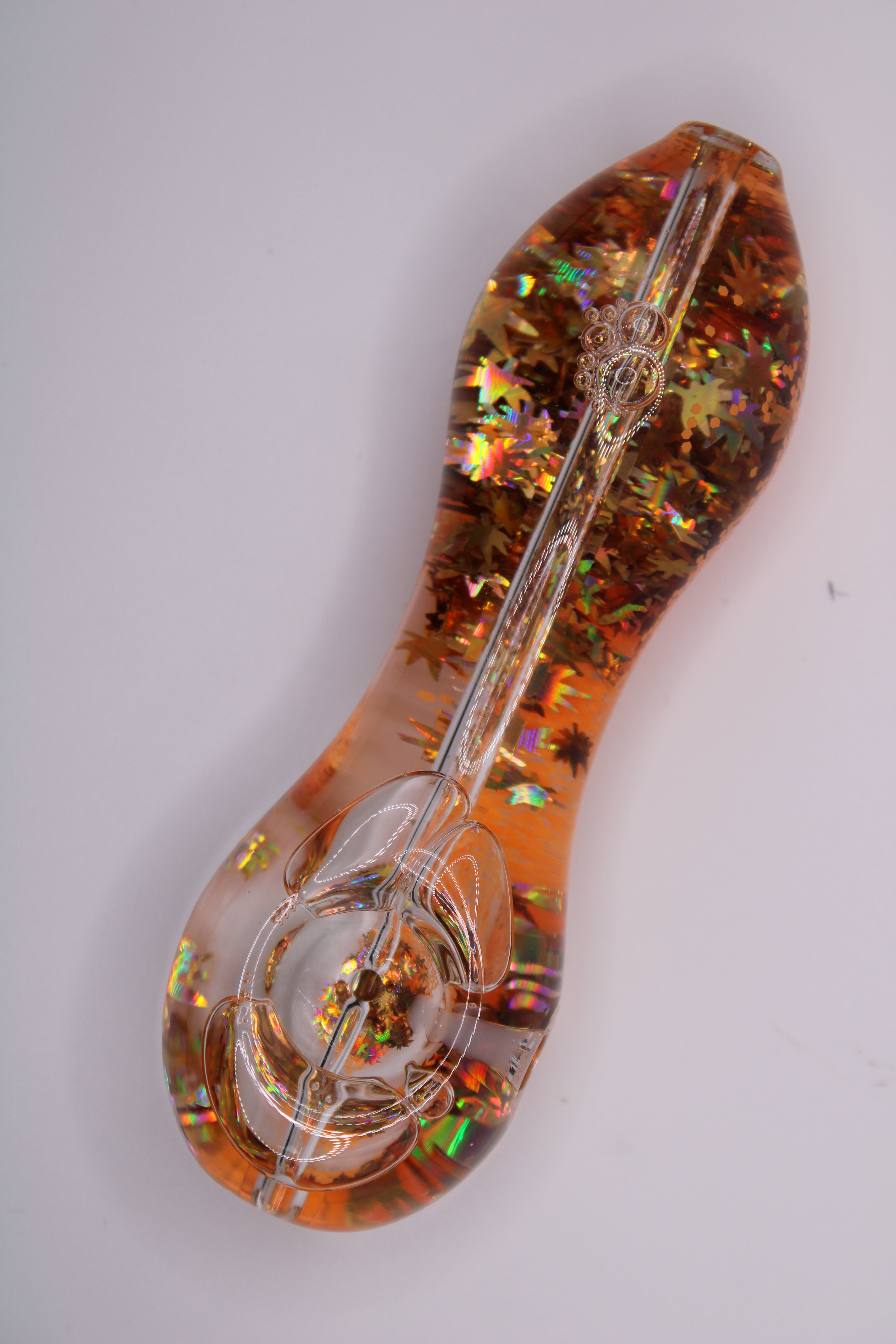 Freezable Glow-in-the-Dark Glass Hand Pipe - Original Orange