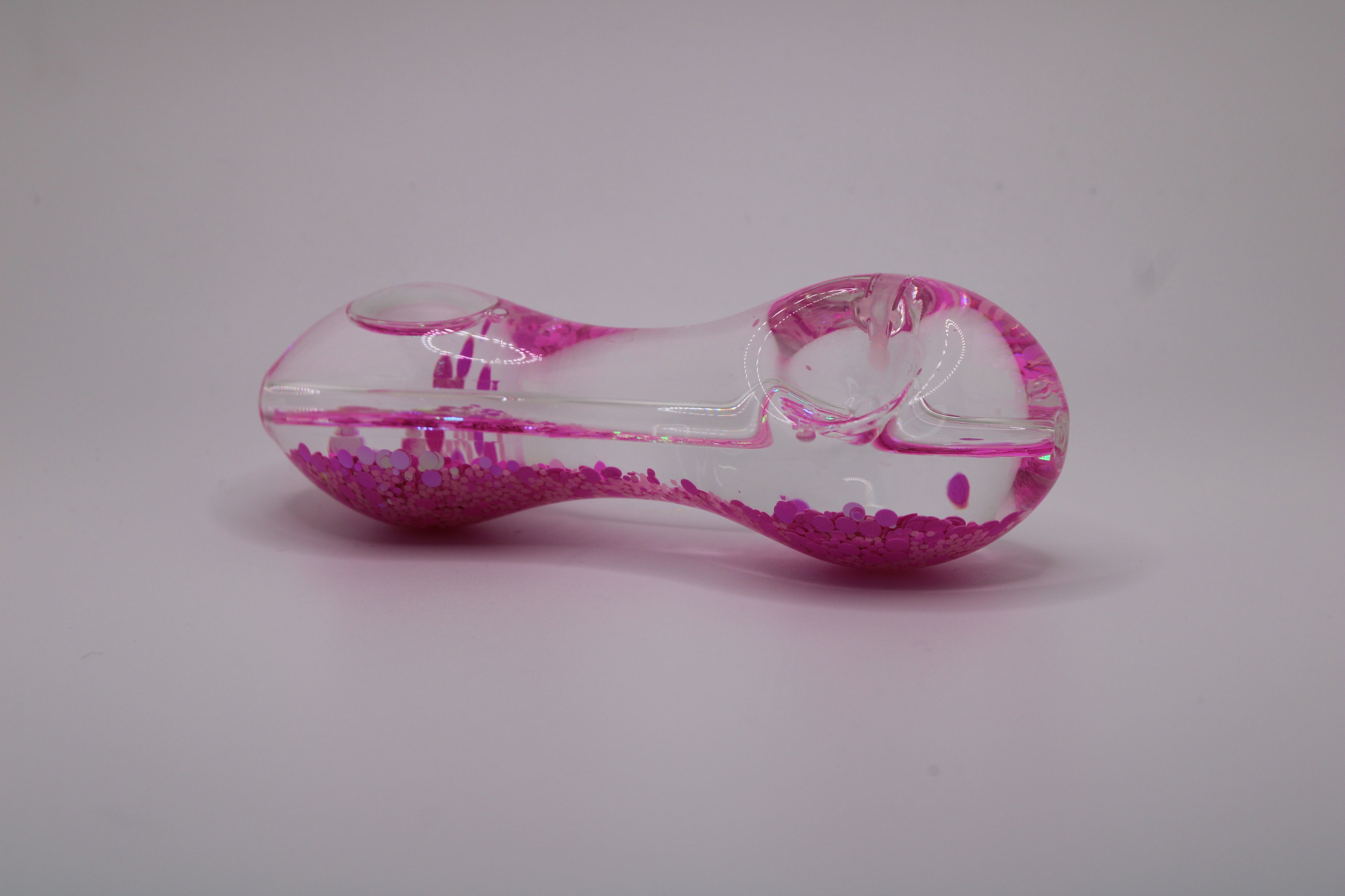 Freezable Glow-in-the-Dark Glass Hand Pipe - Exotic Pink