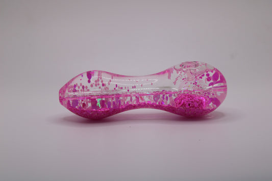 Freezable Glow-in-the-Dark Glass Hand Pipe - Exotic Pink