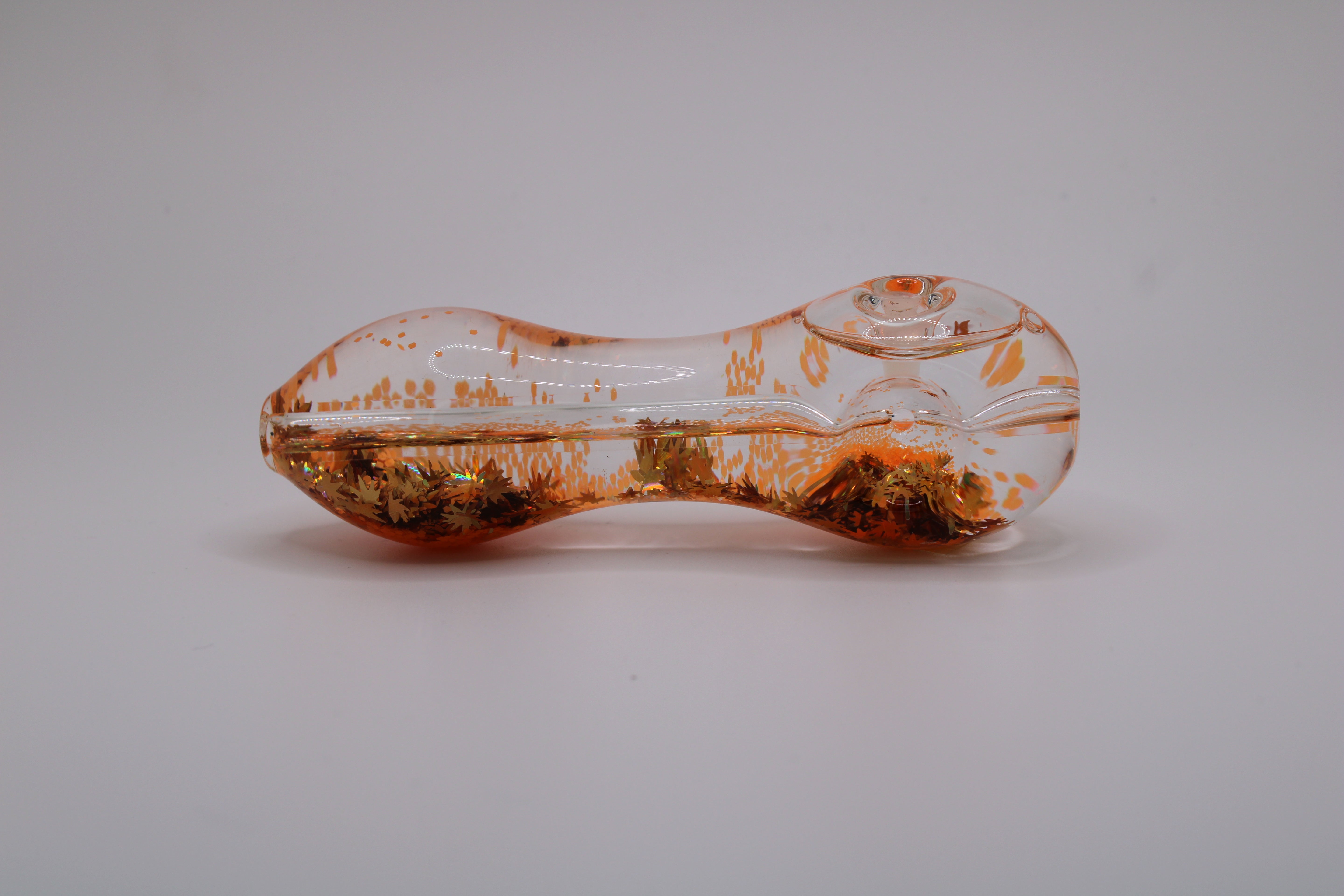 Freezable Glow-in-the-Dark Glass Hand Pipe - Original Orange