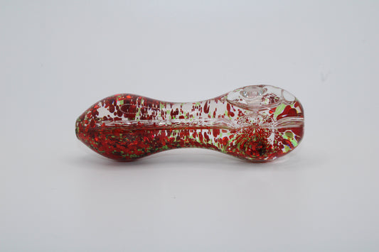 Freezable Glow-in-the-Dark Glass Hand Pipe - Red and Green