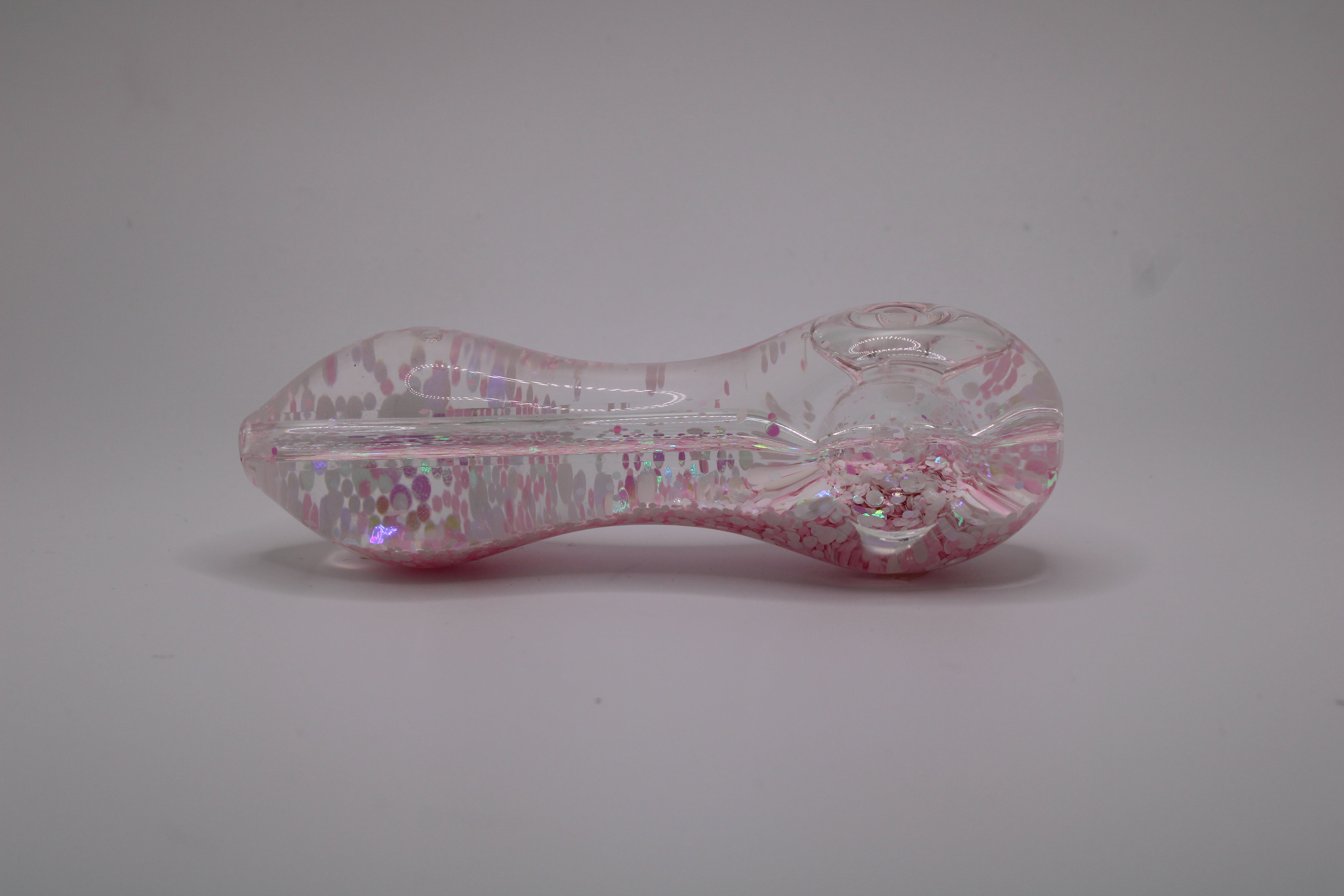 Freezable Glow-in-the-Dark Glass Hand Pipe - Exotic Light Pink