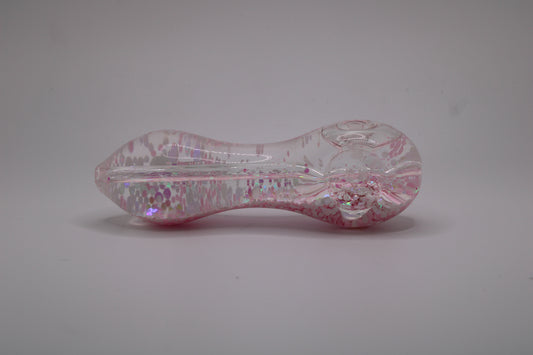 Freezable Glow-in-the-Dark Glass Hand Pipe - Exotic Light Pink