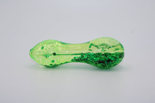 Freezable Glow-in-the-Dark Glass Hand Pipe - St. Patty's Day