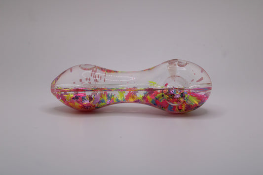 Freezable Glow-in-the-Dark Glass Hand Pipe - 420 Edition Rainbow