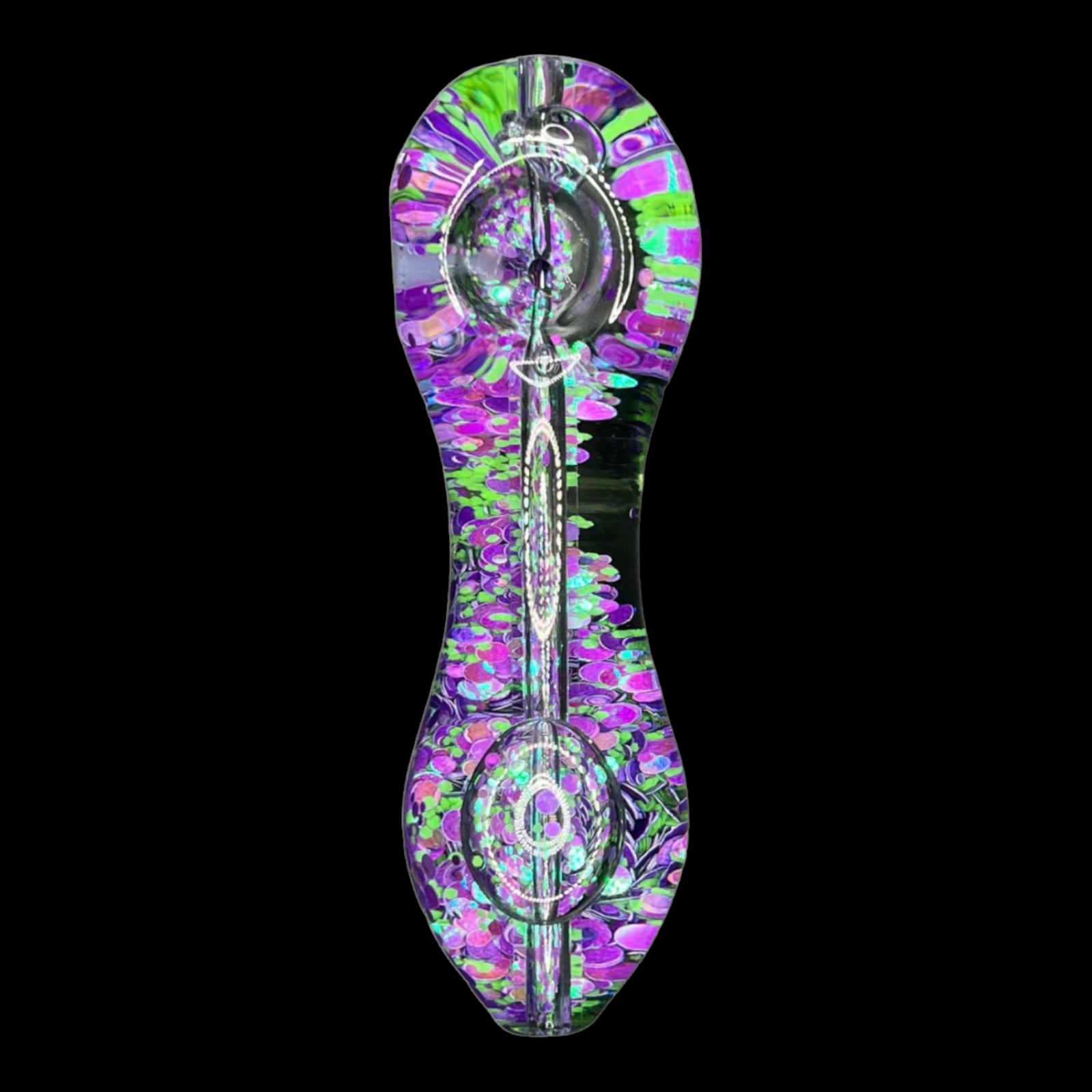 Freezable Glow-in-the-Dark Glass Hand Pipe - Exotic Pink Green