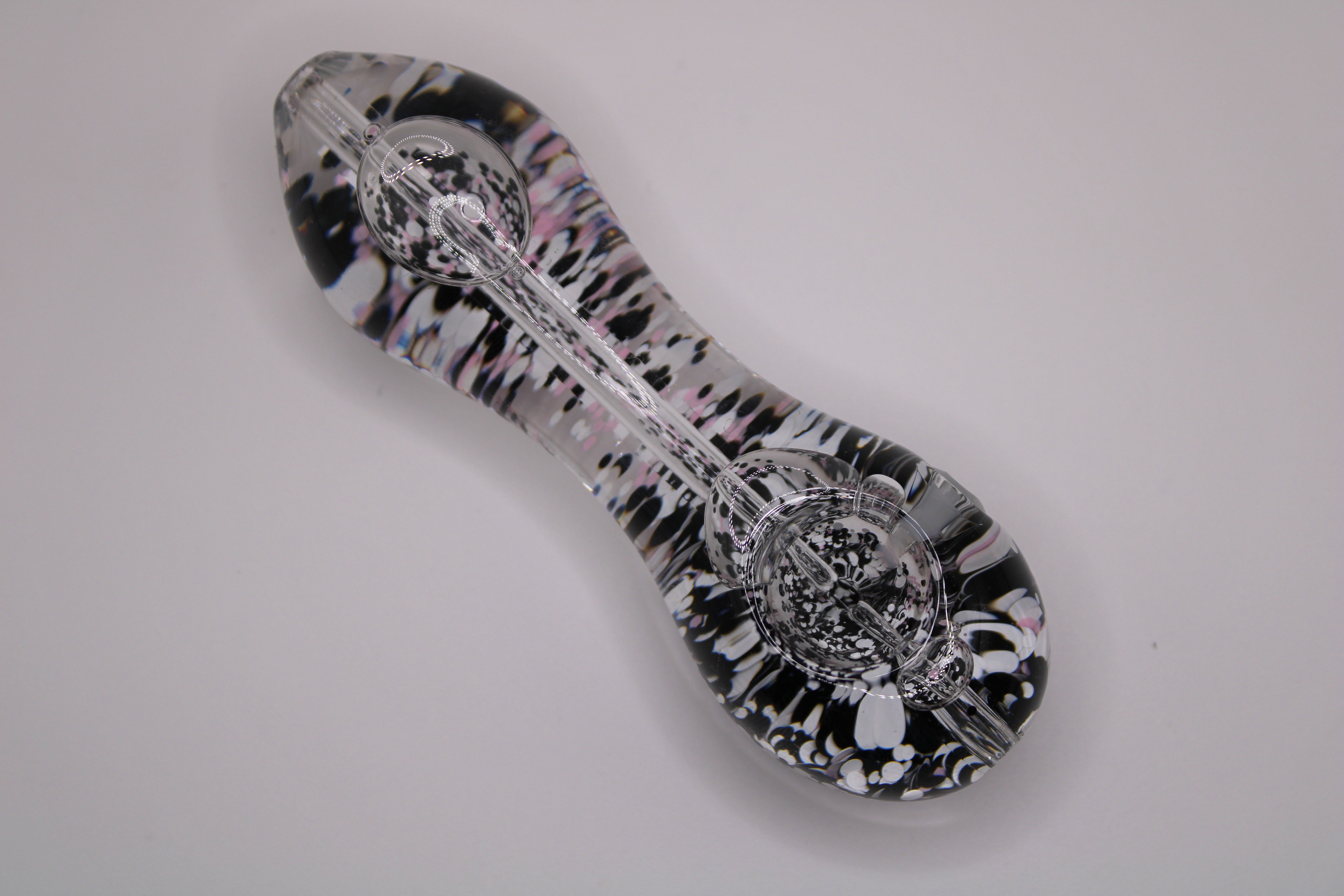 Freezable Glow-in-the-Dark Glass Hand Pipe - Exotic Zebra