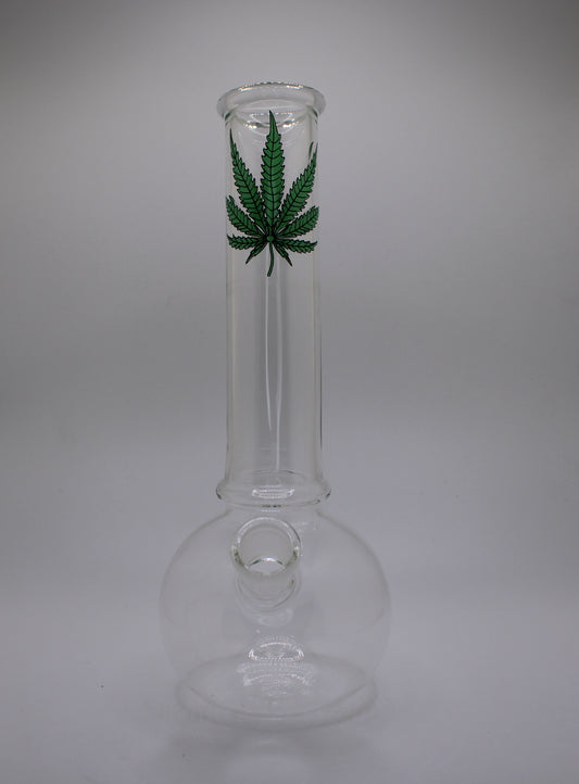  Front View of Large Bubble-style Glass Bong
